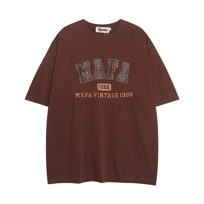 Camiseta Casual con Parche de Letras Bordadas para Hombre - Image 5