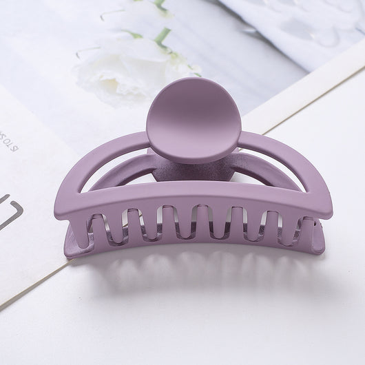 Frosted light blue rectangular hair claw clip with a gold-toned spring mechanism, ideal for securing hair. - Image 20