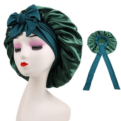 Gorro de Seda con Moño Elástico - Diseño Liso y Elegante - Image 8