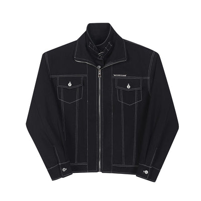 Chaqueta Táctica de Trabajo con Cuello Mao y Detalles en Contraste - Image 7