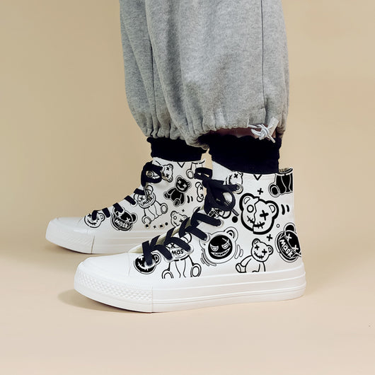 Zapatillas Canvas Altas Personalizadas con Diseño Graffiti para Mujer - Image 6
