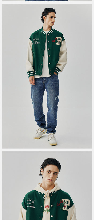 Chaqueta Deportiva Bordada con Rosas - Estilo Urbano Oversized - Image 11