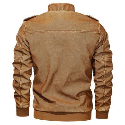 Camisa de Cuero Casual con Cuello Mock para Hombre Joven - Image 9