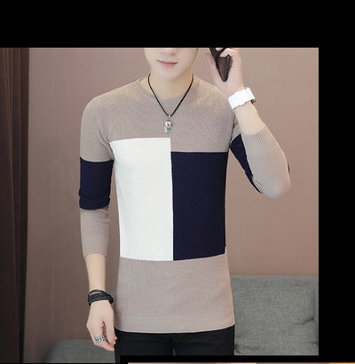 Suéter Tejido Cuello Redondo Estilo Coreano para Hombre - Image 3