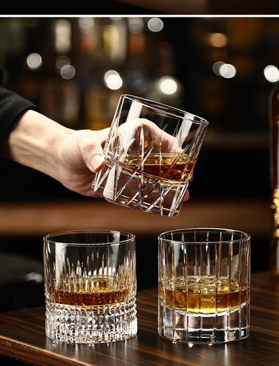 Vaso de Whiskey de Cristal Tallado a Mano - Diseño Lujo Ligero con Boca Ancha - Image 29