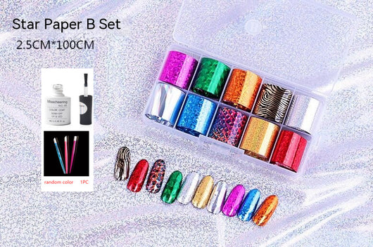 Set de 12 Láminas Decorativas para Uñas - Transferencias Nail Art - Image 2