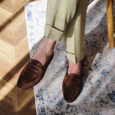 Zapatos Hombre Estilo Británico Ante con Punta Cuadrada - Image 4