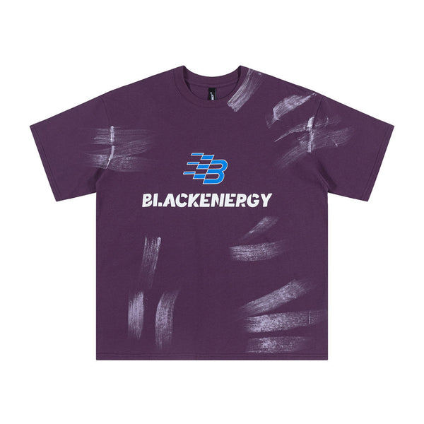 Camisa de Manga Corta con Estampado Artístico Splash-Ink para Hombre - Image 5