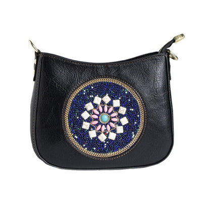 Bolsa Tote Étnica de Turquesa con Cuentas - Diseño Cruzado y Hombro - Image 5