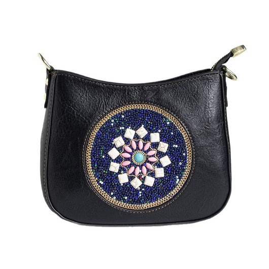 Bolsa Tote Étnica de Turquesa con Cuentas - Diseño Cruzado y Hombro - Image 5