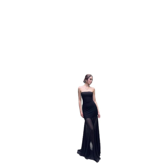 Vestido Envolvente sin Mangas con Malla Transparente - Image 4