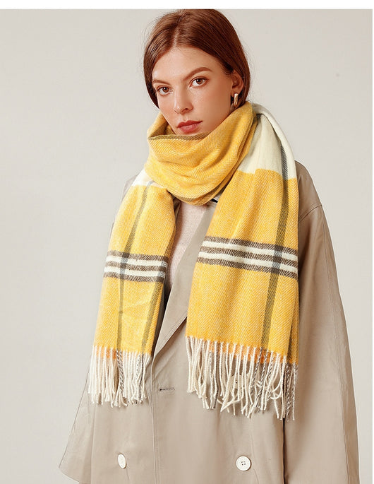 Bufanda Chal de Cashmere con Borlas - Abrigo Escocés Largo para Invierno - Image 31