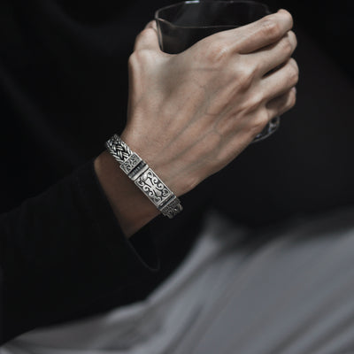 Pulsera de Plata S925 Trenzada Ancha para Hombre con Cierre Entrelazado - Image 10