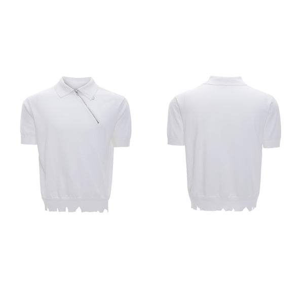 Polo Slim Fit con Efecto Frío y Cierre Oblicuo
