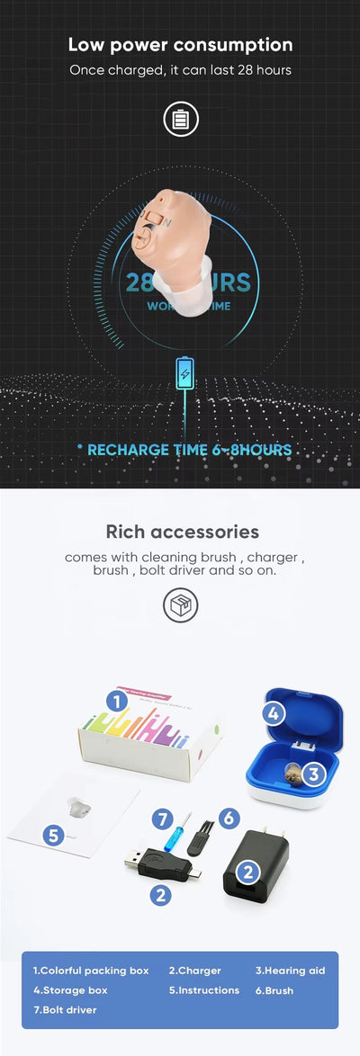 Audífono Invisible con Reducción Inteligente de Ruido y Batería Extendida - Image 8