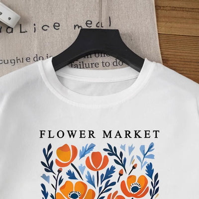 Playera Estampada con Flores y Letras - Camiseta Fresca para Verano Mujer - Image 13
