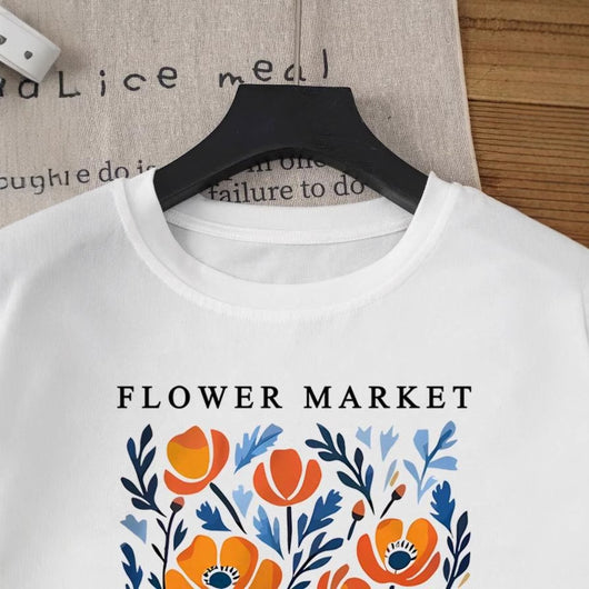 Playera Estampada con Flores y Letras - Camiseta Fresca para Verano Mujer - Image 13