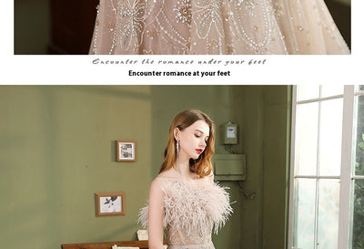 Vestido de Noche Elegante con Plumas Premium - Image 14