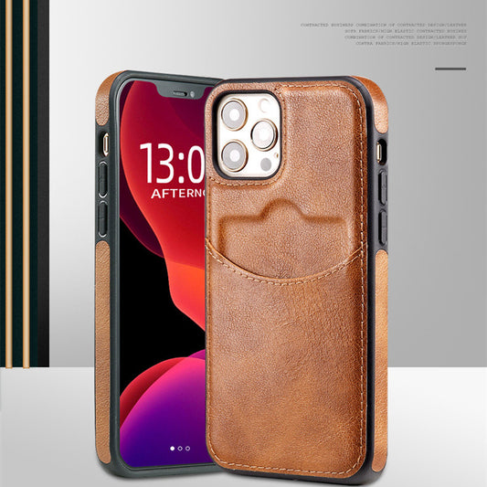 Funda de Cuero para Teléfono y Tarjetas - Diseño Ejecutivo Minimalista