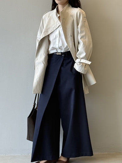 Abrigo Trench Casual Holgado con Cuello de Pie para Mujer - Image 23