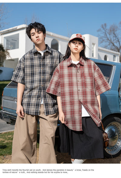Camisa Casual Retro Americana de Manga Corta Unisex - Image 7