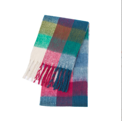 Bufanda Gruesa Cuadros Otoño Invierno - Diseño Multicolor Elegante - Image 9