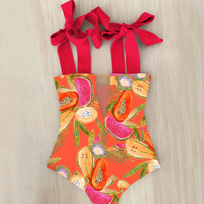 Traje de Baño Enterizo Cintura Alta con Tirantes Ajustables y Escote Tubo - Image 8