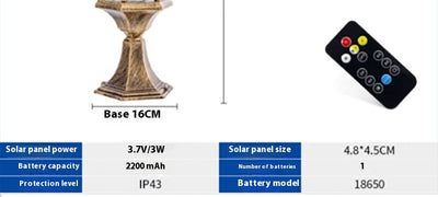 Lámpara Solar de Pilar Exterior Resistente al Agua - Image 13