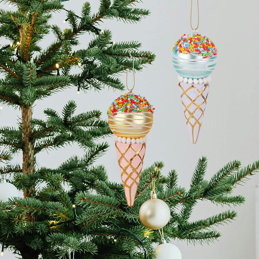 Adorno Navideño de Árbol Helado con Colgante de Vidrio - Image 3