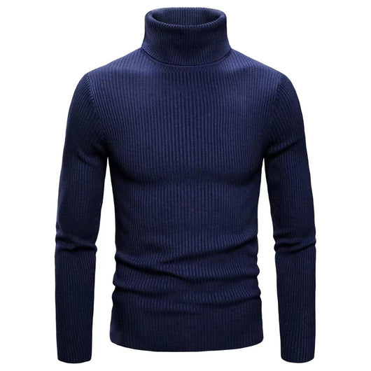 Suéter Cuello Alto Slim Fit en Colores Sólidos para Hombre - Image 13