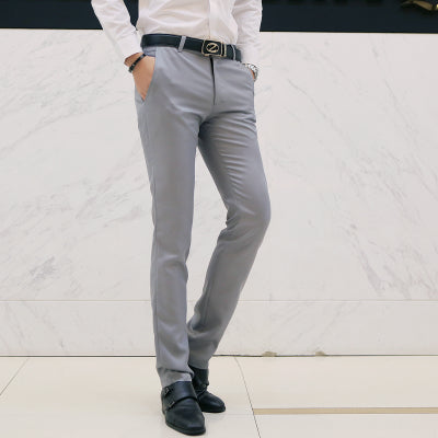 Pantalones casuales de negocios hombre ajuste slim coreano - Image 26