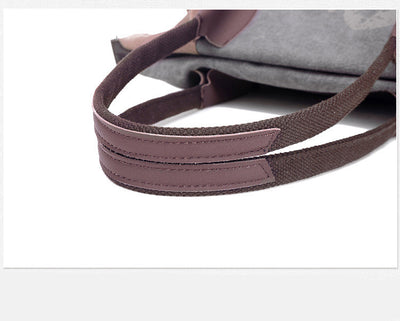Bolsa de Lona para Mujer con Costuras de Contraste Retro - Image 16