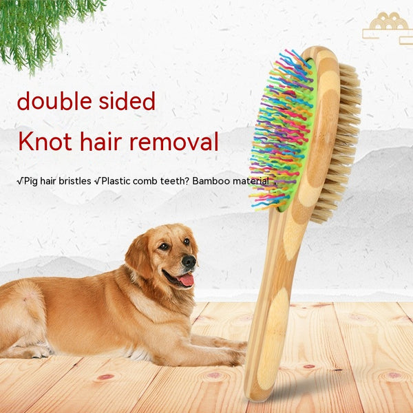 Peine de Cerdas Naturales para Perros y Gatos - Grooming Profesional