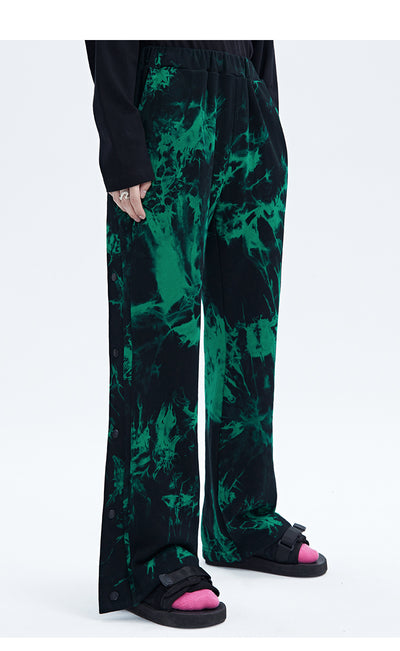 Pantalones Hombre Tie Dye Negro y Verde con Cierre de Cremallera - Image 6
