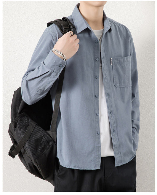 Camisa Casual Suelta con Solapa y Bolsillos para Hombre - Image 13