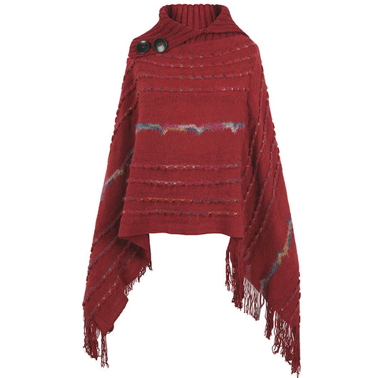 Capa Tejida con Cuello Solapa para Mujer - Image 4