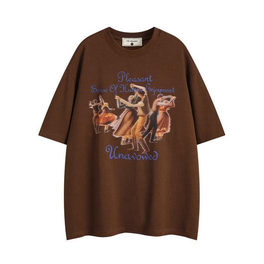 Camiseta Estampada Retro Multitud Bailando para Hombre - Image 5