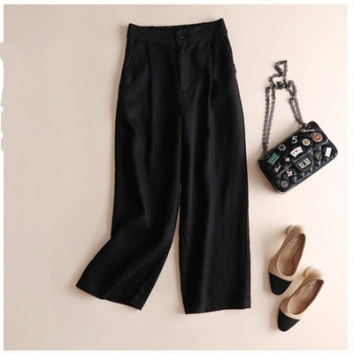 Pantalones Anchos de Algodón y Lino para Mujer - Casual y Elegante - Image 6
