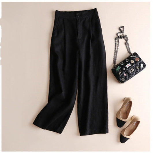 Pantalones Anchos de Algodón y Lino para Mujer - Casual y Elegante - Image 6