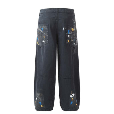 Pantalones Retro con Diseño Splatter Pintado a Mano - Image 5