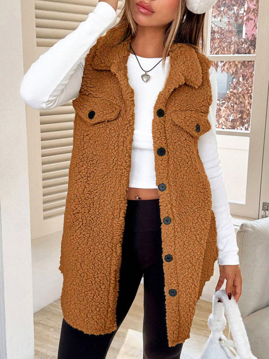 Chaleco Cardigan de Botones Abiertos en Felpa Premium - Image 18
