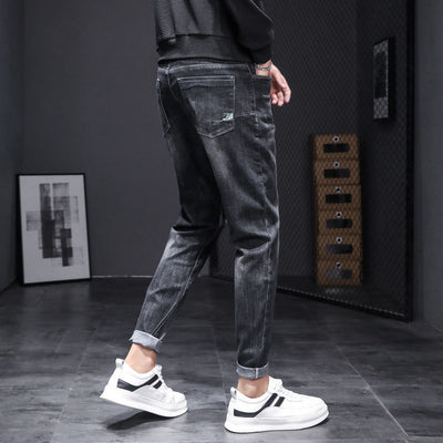 Pantalones Slim Stretch Negro Tendencia Coreana Multiuso Hombre - Image 6