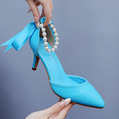 Sandalias de Tacón Medio con Pedrería y Moño - Zapatos de Fiesta en Cuero PU Suave - Image 13