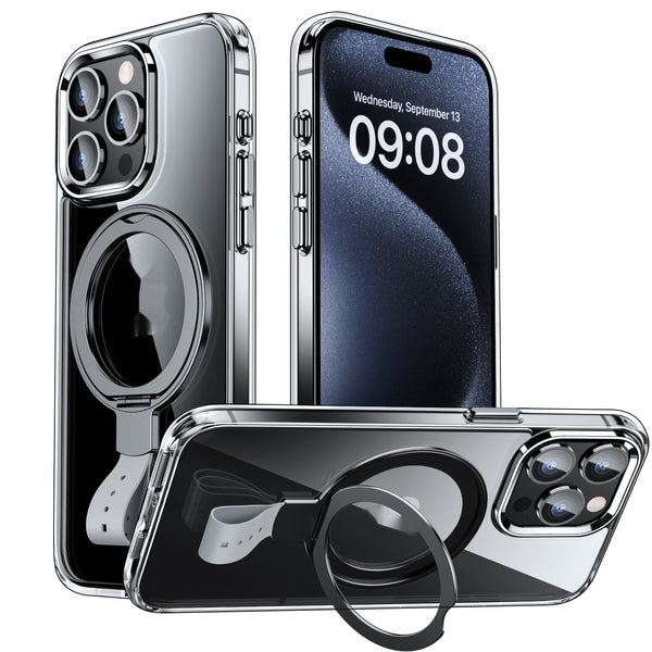 Funda Magnética Transparente con Anillo Giratorio y Soporte Ajustable - Image 5