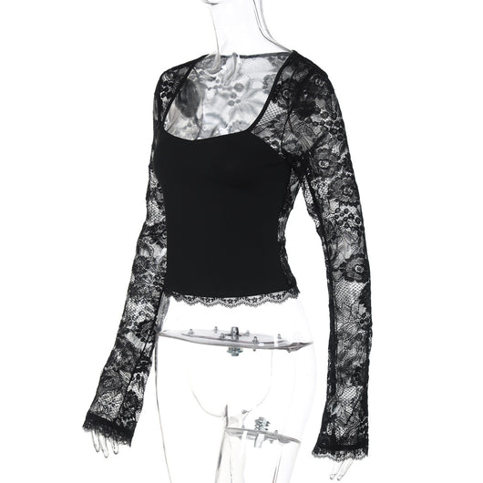 Blusa Manga Larga con Detalles de Encaje Calado - Image 20