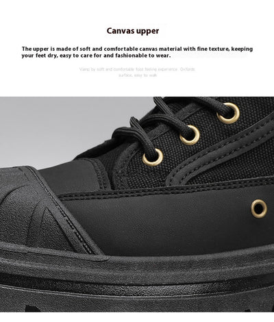 Botas de Trabajo Casual con Suela Gruesa - Estilo Motociclista Versátil para Hombre - Image 8