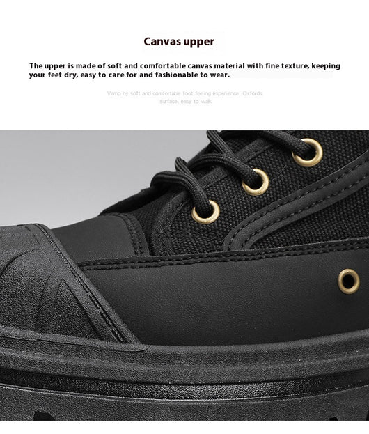 Botas de Trabajo Casual con Suela Gruesa - Estilo Motociclista Versátil para Hombre - Image 8