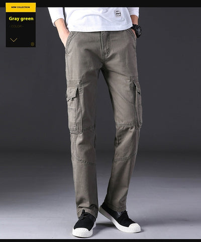 Pantalones de Trabajo Hombre Algodón Puro Bolsillos Múltiples Corte Recto - Image 16