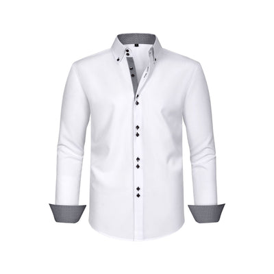 Camisa Hombre Estiramiento Cuádruple con Lunares y Bloques de Color - Image 10