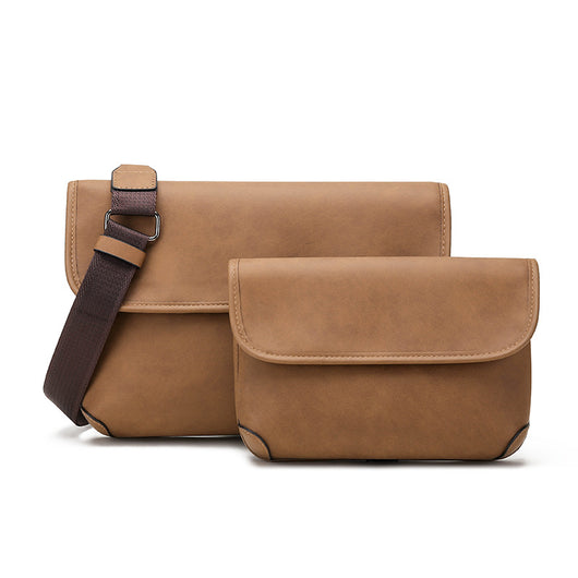 Bolsa Crossbody Retro Matizada con Contraste de Colores para Hombre - Image 4